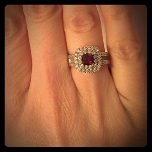 Kay Jewelers Lab Created Garnet and Sapphire ring